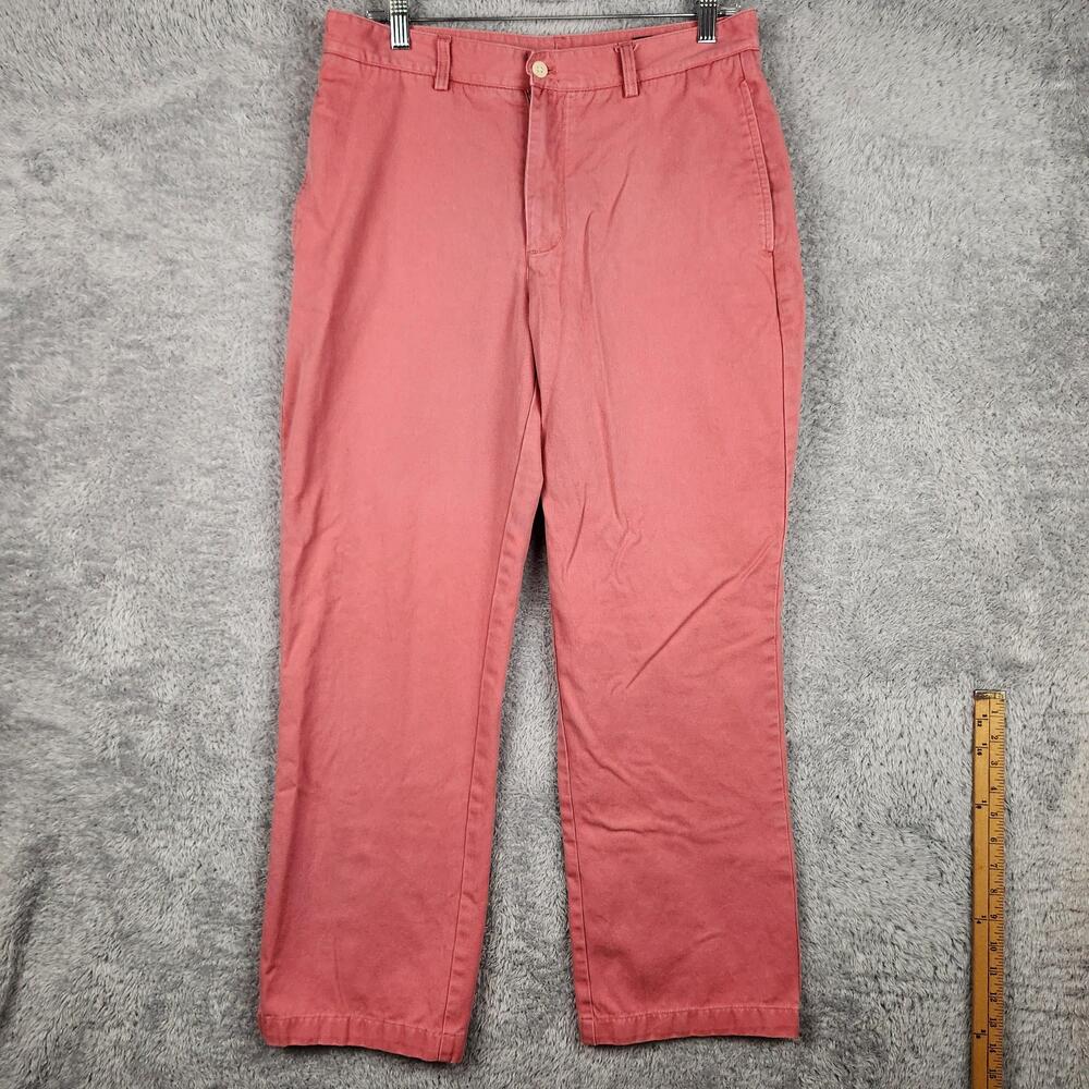 Vineyard Vines Chino Pants Mens 32x30 Pink Twill Flat Front Straight Preppy Golf
